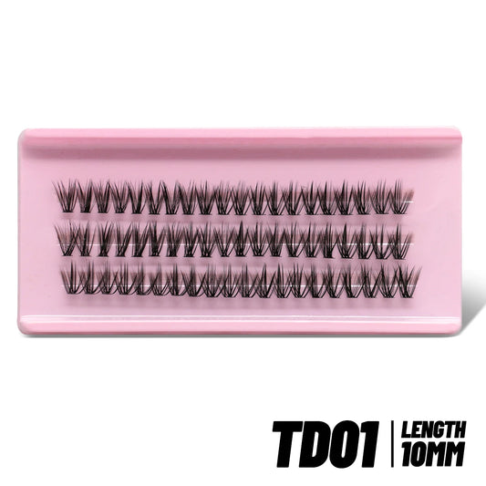 GROINNEYA Cluster Lashes Kit Individual Lashes Volume Mixed Tray 3D Faux Mink Lashes Wispy Eyelash Extension Makeup