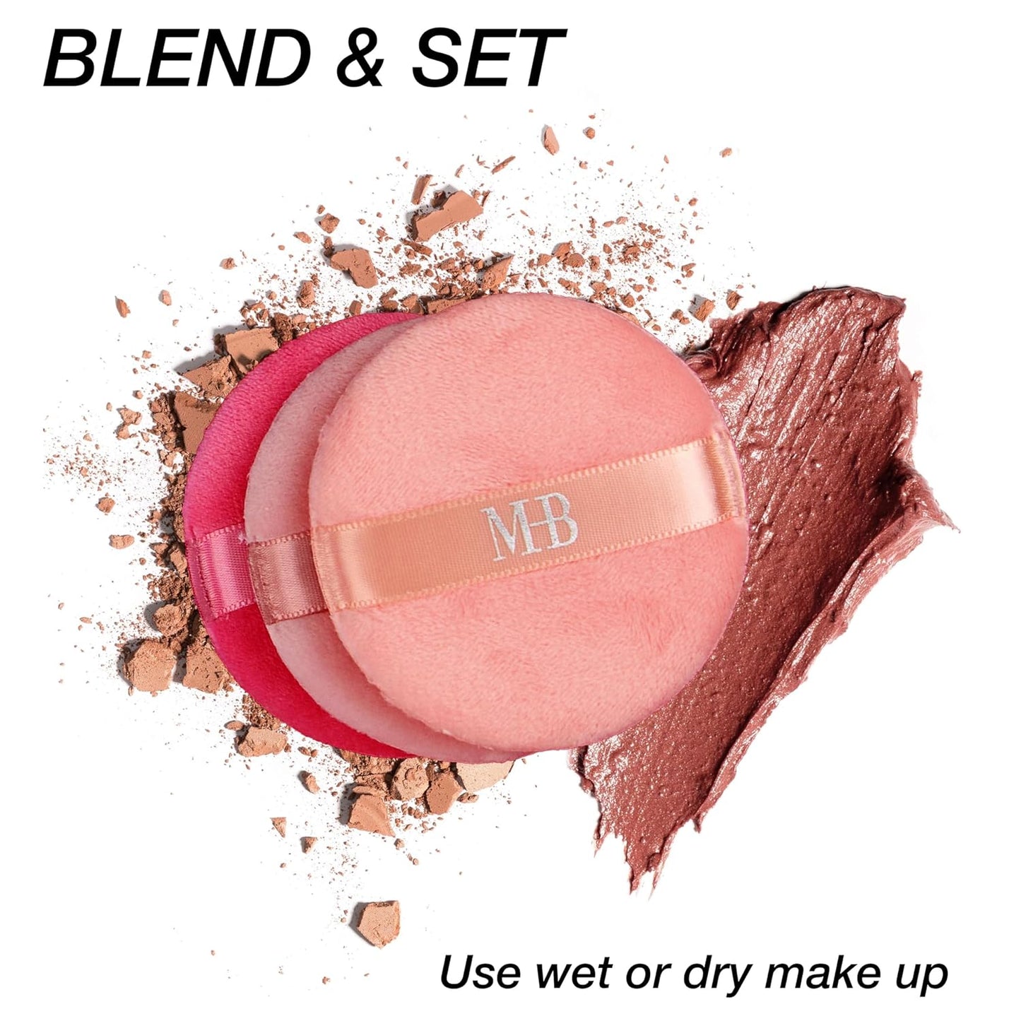 8Pc round Beauty Buff Blender Set – Flawless Finish Makeup Sponges for Blending & Setting | Cosmetic Beauty Puff Applicators | Pro Makeup Tools & Accessories for Women – Soft